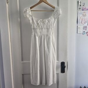 Reformation White Arna Cotton Midi Dress